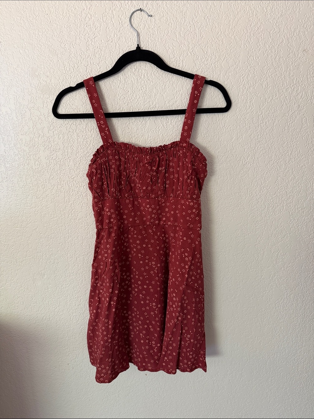 (4 for 20) Trixxi Red Floral Smocked Mini Dress